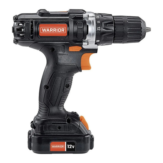 WARRIOR 12V Cordless, 3/8 in. Drill Kit with Battery and Charger